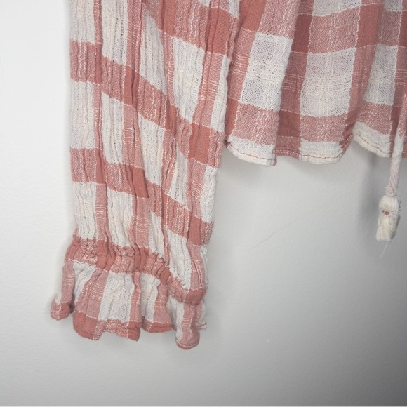 Free People Honey Grove Plaid Peasant Long Sleeve Blouse - Picture 10 of 10